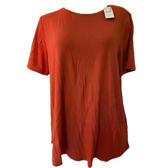 Tops - Addition Elle Size X NEW With Tags Buttery Soft Tee, Crimson Colour
